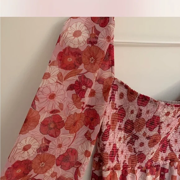 Wilfred Floral Red and Pink Blouse - Picture 3 of 4